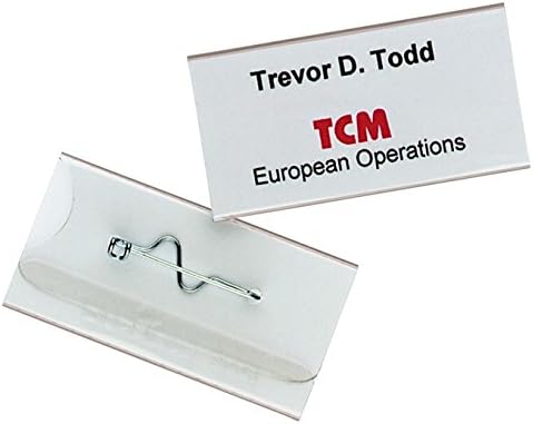 Durable Namensschild mit Nadel, 30 x 60 mm, transparent, Packung à 100 Stück, 800619 30 x 60 mm Well