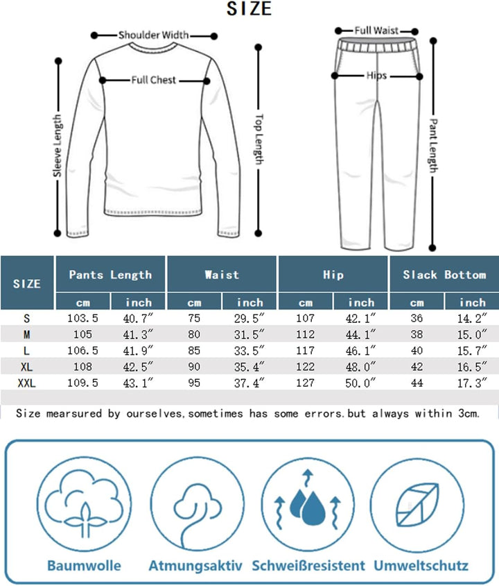 2er-Pack Schlafanzughose Herren Lang Leichte Pyjamahose aus Baumwolle Loungewear Hosen Schlafhose Fr