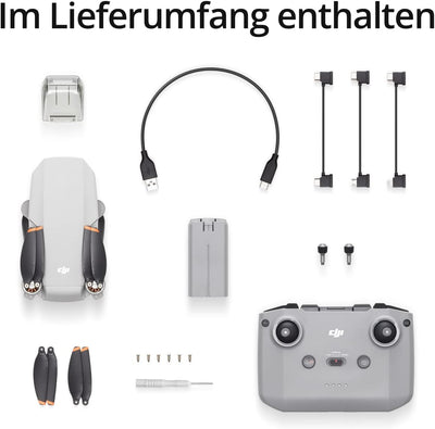 DJI Mini 2 - Ultraleichter und faltbarer Drohnen-Quadkopter, 3-Achsen-Gimbal mit 4K-Kamera, 12MP Fot