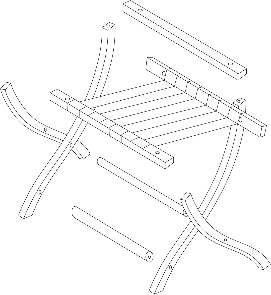Relaxdays Kofferständer, klappbar, Gepäckständer mit Wandschutz, HxBxT: 75x60x41 cm, Kofferablage, H