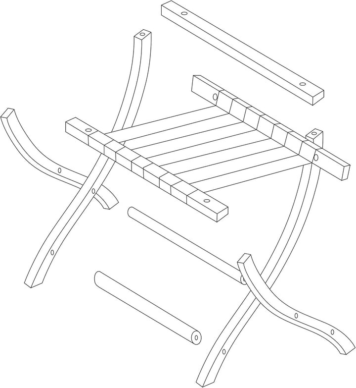 Relaxdays 2 x Kofferständer, klappbar, Gepäckständer mit Wandschutz, HxBxT: 75x60x41 cm, Kofferablag