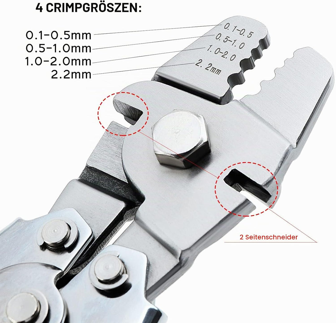 151 Stk Drahtseil Crimpwerkzeug,Draht Crimpzange zum Angeln 0.1-2.2 mm,Drahtseil Crimper Drahtschnei