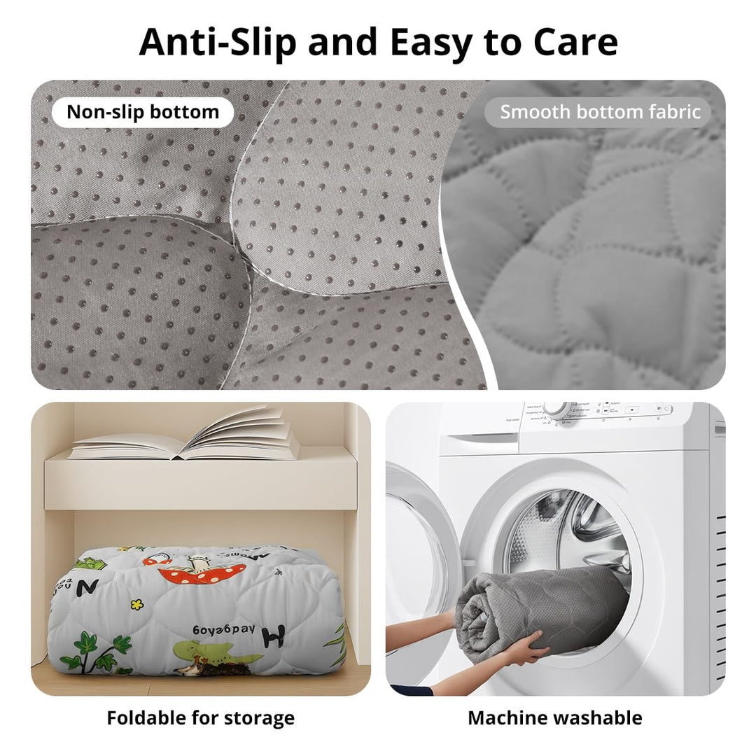 COMOMY Krabbelmatte Baby 127x127 cm, Extra Dicke und Weiche Spielmatte Faltbar, Rutschfeste Schadsto