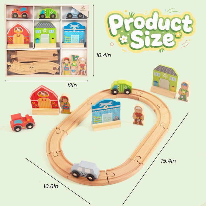 Holz Schiene Wagen Set Landwirtschaft, städtische Gesundheit Thema Kinder Spielzeug Holz Eisenbahn 3