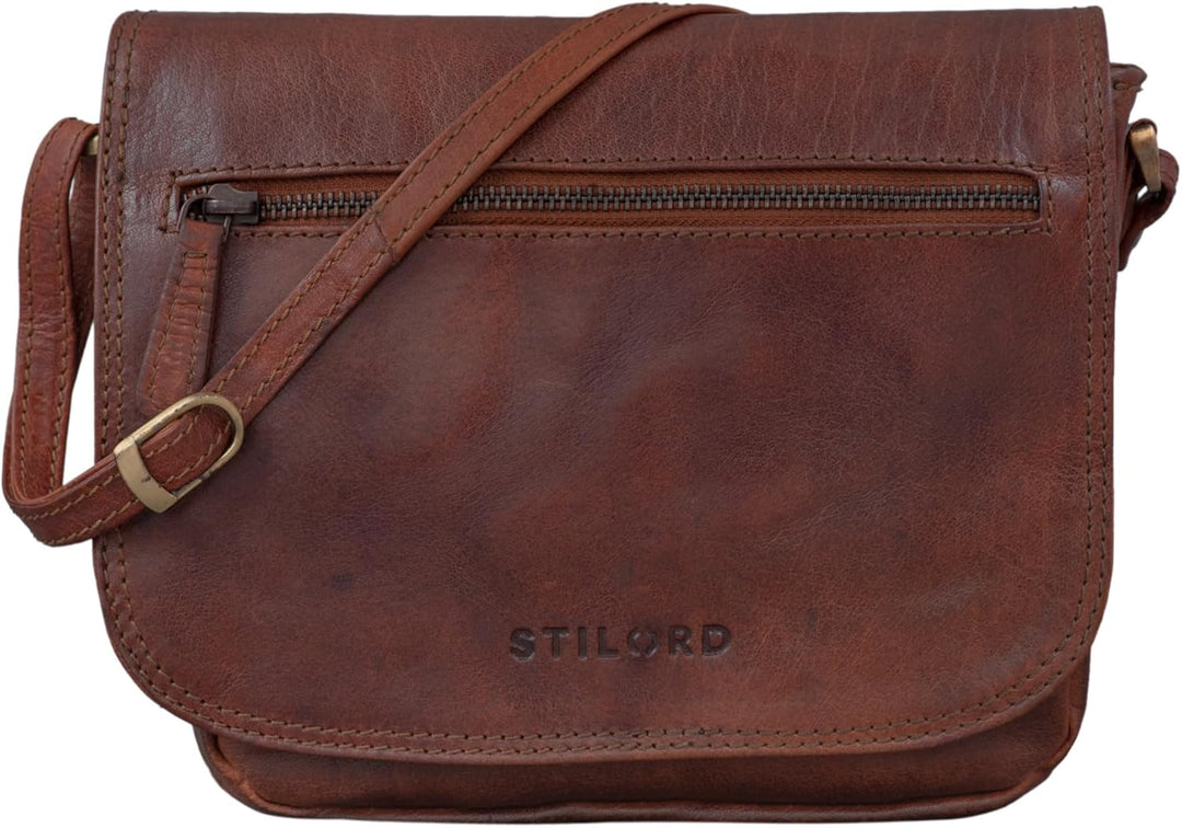 STILORD 'Elsa' Umhängetasche Damen Leder klein Handtasche Frauen Vintage kleine Damentasche Ausgehen