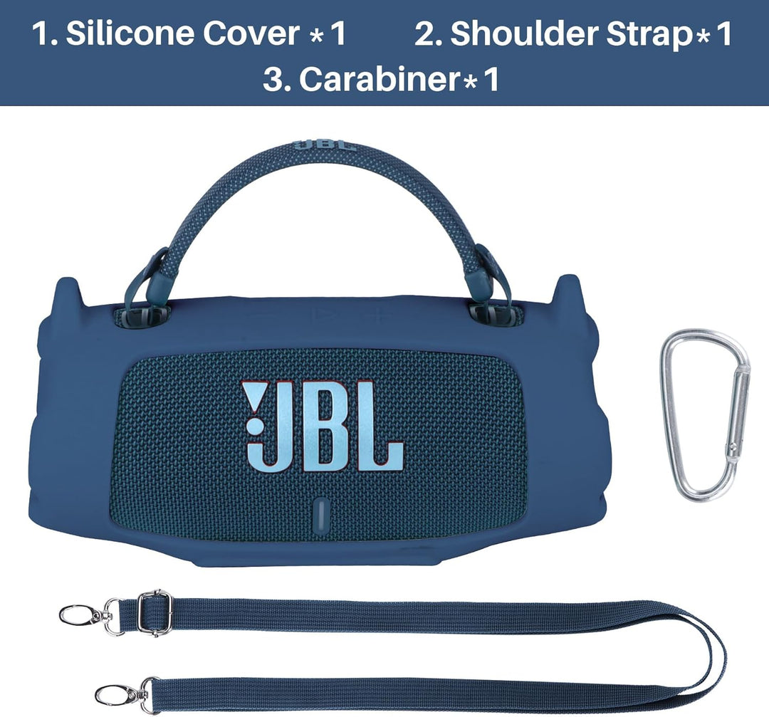 Silikonhülle Tragetasche Case für JBL Charge 6 Tragbarer Lautsprecher, mit Schultergurten und Bergst