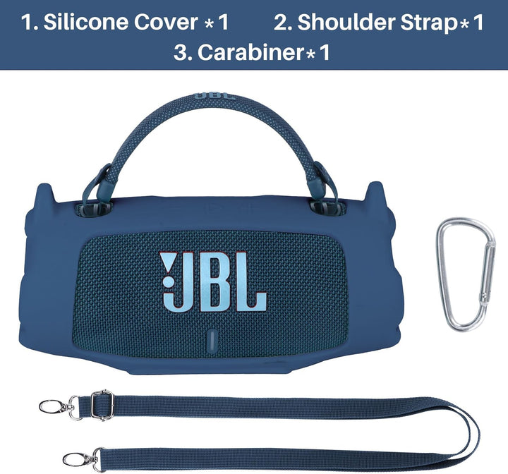 Silikonhülle Tragetasche Case für JBL Charge 6 Tragbarer Lautsprecher, mit Schultergurten und Bergst