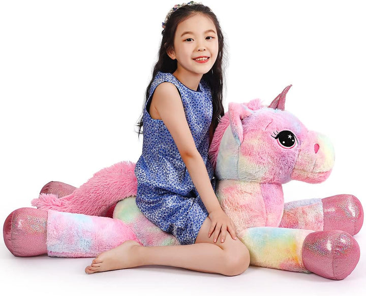 Yeqivo Riesen Einhorn Spielzeug Plüsch Grosses Regenbogen Lila Einhorn Kuscheltier Schöne Einhorn Ge