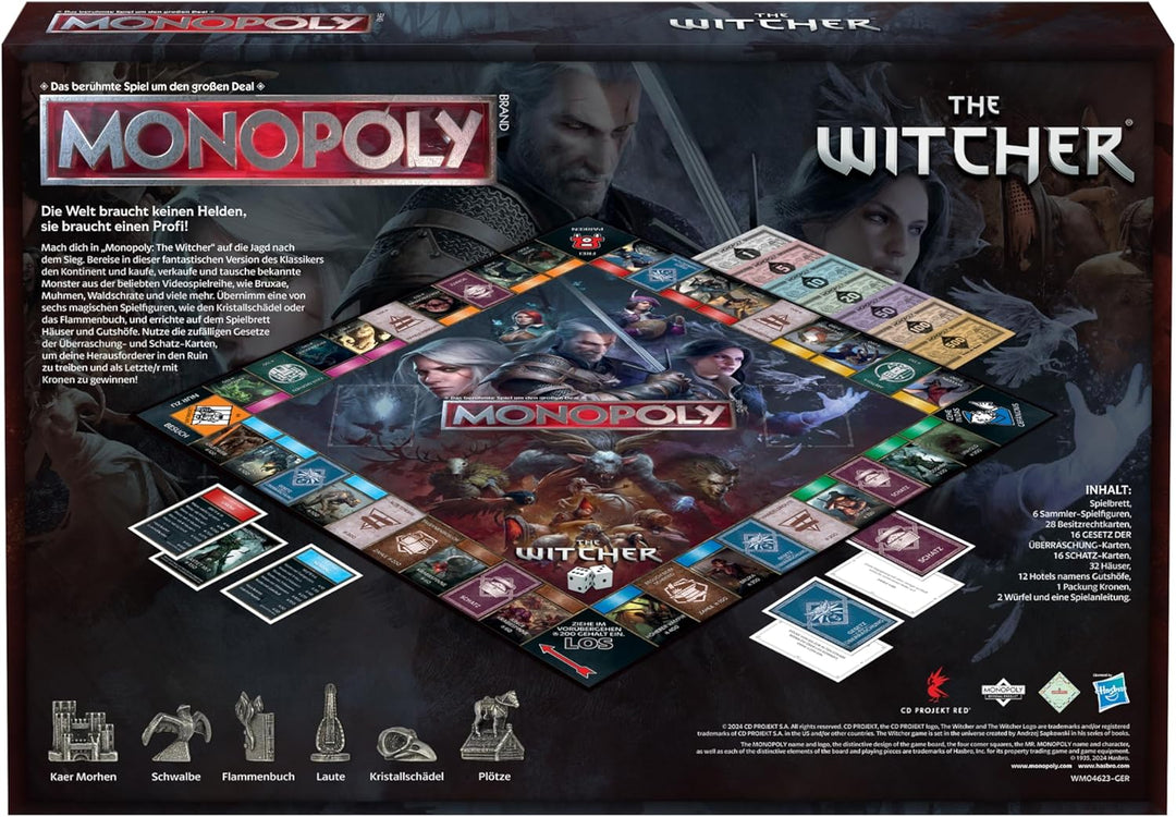 Winning Moves Monopoly The Witcher Edition - Monopoly Spiel für Fans - Familienspiele Strategie Bret
