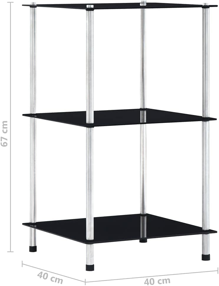 ZQQLVOO Regal mit 3 Ablagen Schwarz, Bücherregal, Organizer Bücherschrank, Bookshelf, Würfelregal, S