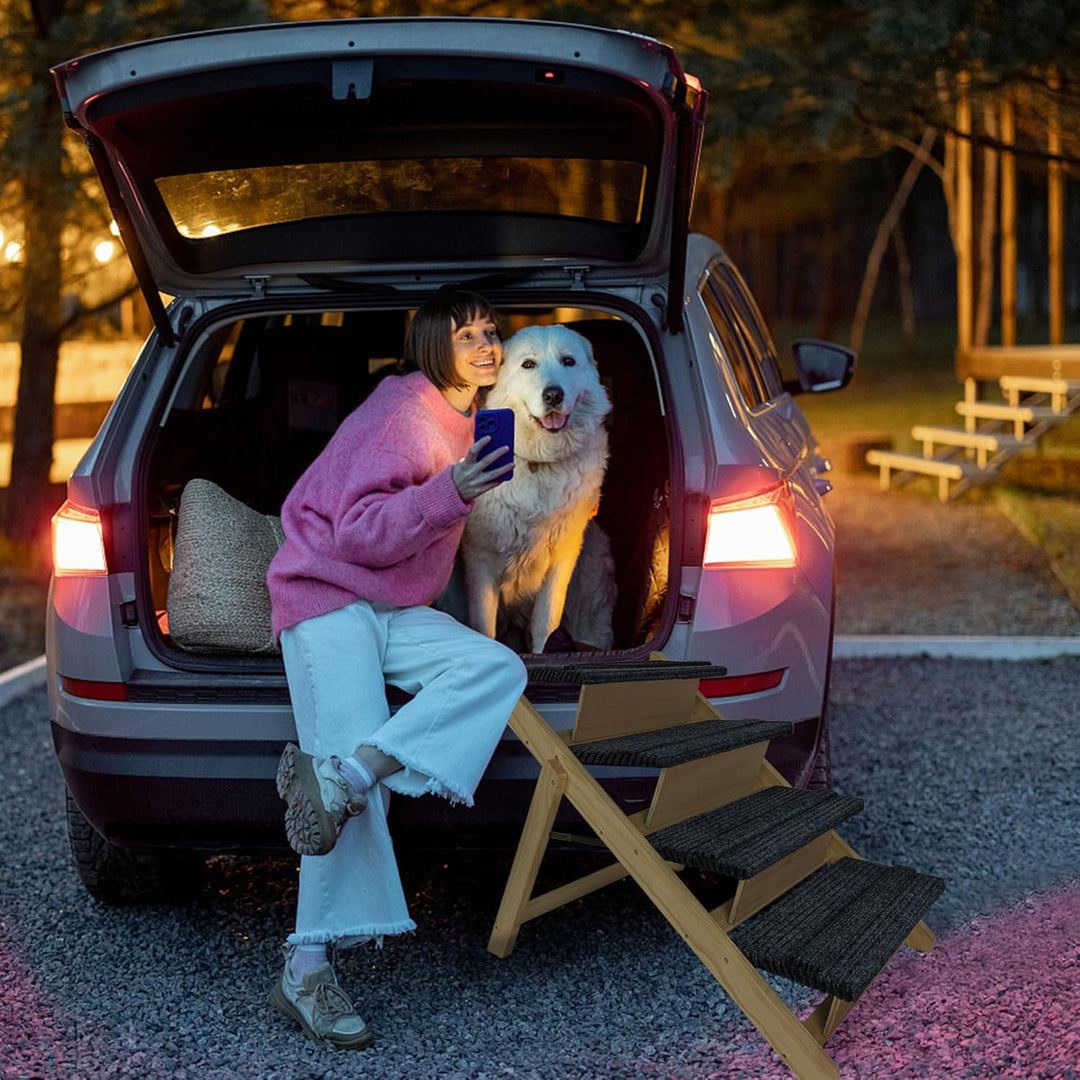 NAIZY Hundetreppe Hunderampe für Kleine 2-in-1 Hunde & Kätze Klappbare Haustierrampe Belastbarkeit B