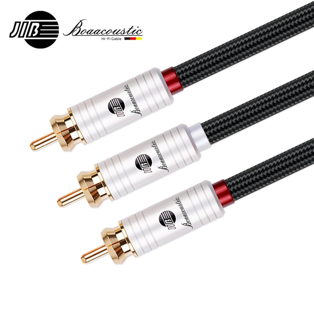 BOAACOUSTIC JIB HiFi Subwoofer Kabel, 1RCA zu 2RCA Koaxial cinch y kabel Audiokabel für Verstärker,