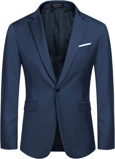 COOFANDY Blazer Herren Slim fit Business Sakko Männer Anzugjacke XS A Blau, XS A Blau