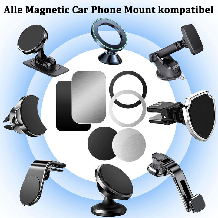 Metallplatte Metallplättchen Handy, 6 Stück Ultradünne Metallplättchen Fuer Kfz Magnetische Handyhal