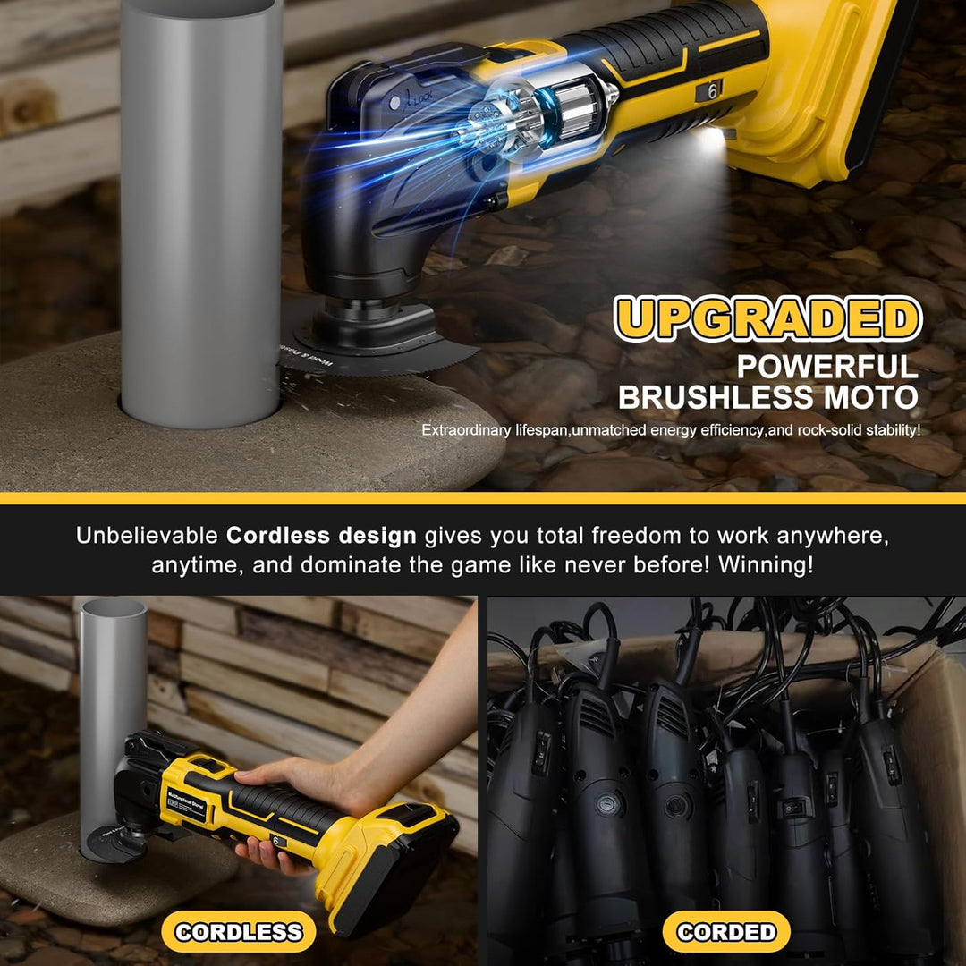 Multifunktionswerkzeug akku für Dewalt 20V XR Akku (ohne Akku), Oszillationswerkzeug Akku mit 23 Zub