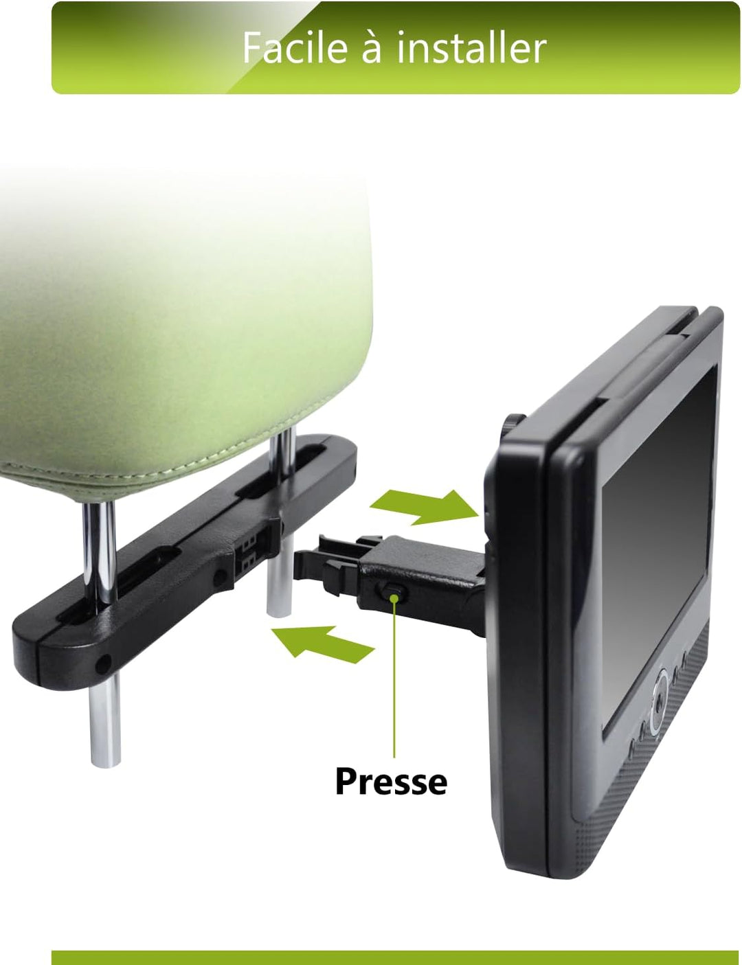 Kopfstützenbefestigungsgeräte für Auto, verstellbare Halterung für DVD-Player mit Doppelbildschirm f