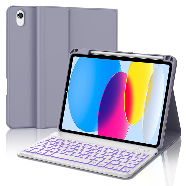 IVEOPPE Hülle mit Tastatur für iPad A16 11 Generation 2025/10 Generation 2022, Bluetooth Magnetische