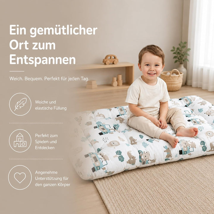 Krabbeldecke für Baby Kissen für Kletterbogen 60x120 cm - Bodenkissen Kinder Matte für Montessori Sp