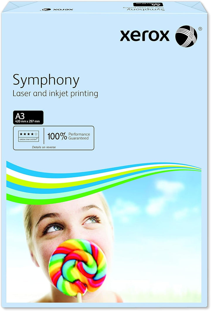Xerox 003R91953 farbiges Druckerpapier Kopierpapier Symphony pastell, Din A3, 80 g/m², 500 Blatt, fü