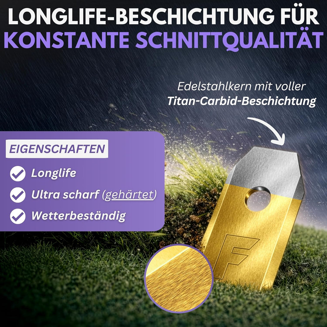 30x Titan Messer Klingen LONGLIFE geeignet für alle Husqvarna® Automower® / Gardena® Mähroboter - (3
