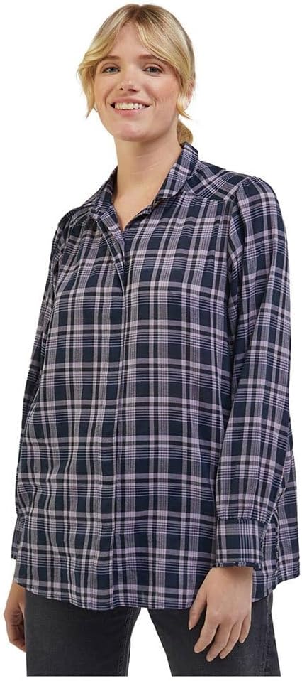 Lee Damen Shirred Blouse Shirt M Lila, M Lila