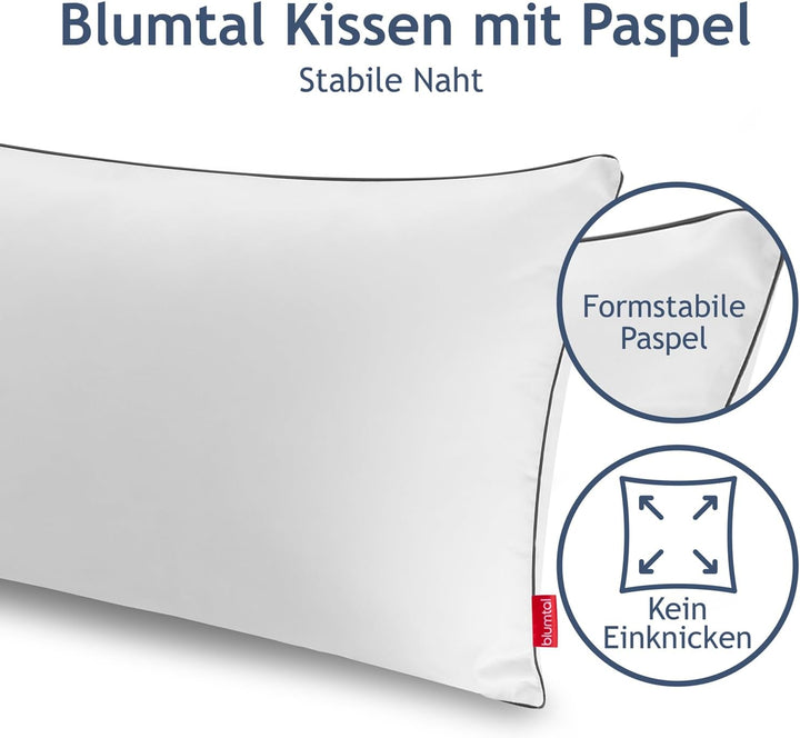 Blumtal Kopfkissen 80x80 cm 2er Set - Nackenkissen mit anpassbarer Füllung - 100% Mikrofaser & wasch