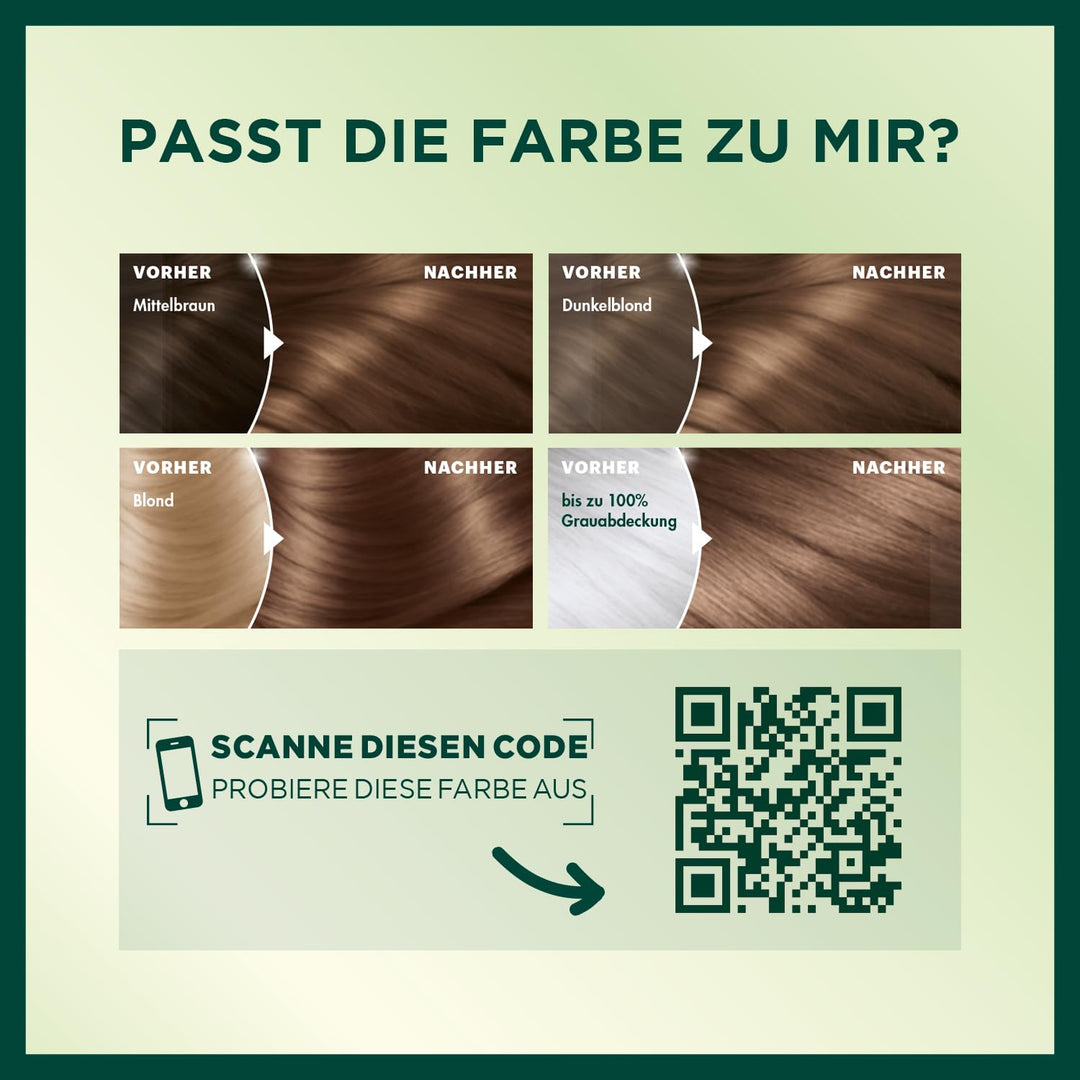 Garnier Nutrisse Dauerhafte Pflege-Haarfarbe mit nährenden Fruchtölen, Coloration mit 8 Wochen Halt,