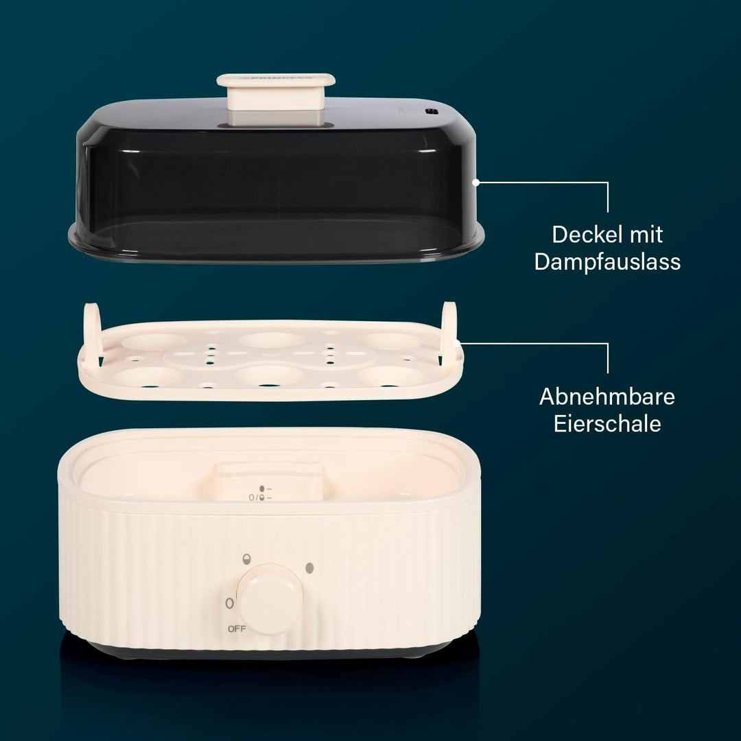 Princess Eierkocher, 6 Eier Kapazität, 300W, Messbecher für Weich/Mittel/Hart, Abschaltautomatik, BP