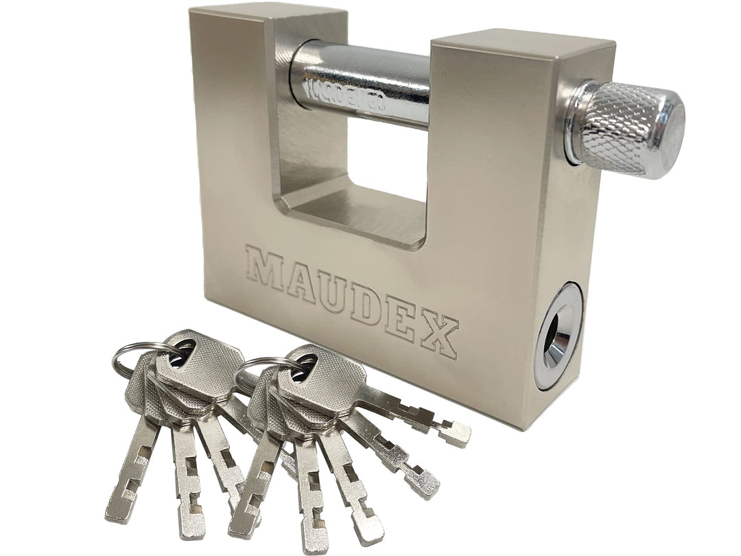 Maudex® MDP/70 [10 Schlüssel] Container-Vorhängeschloss Heavy Duty Outdoor - [Anti-Bohrer, Anti-Pick