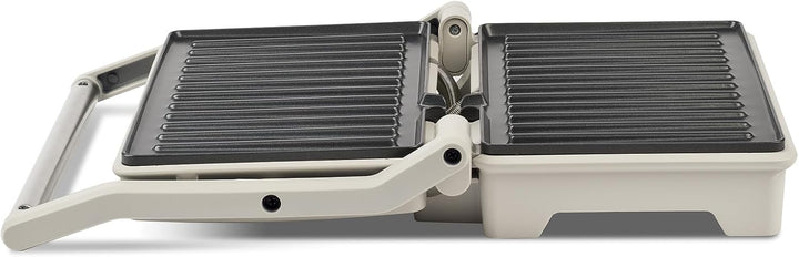 Girmi TS15 Elektrischer Kontaktgrill 900W, Antihaftplatten 23 x 14 cm, 180° aufklappbar, wärmeisolie