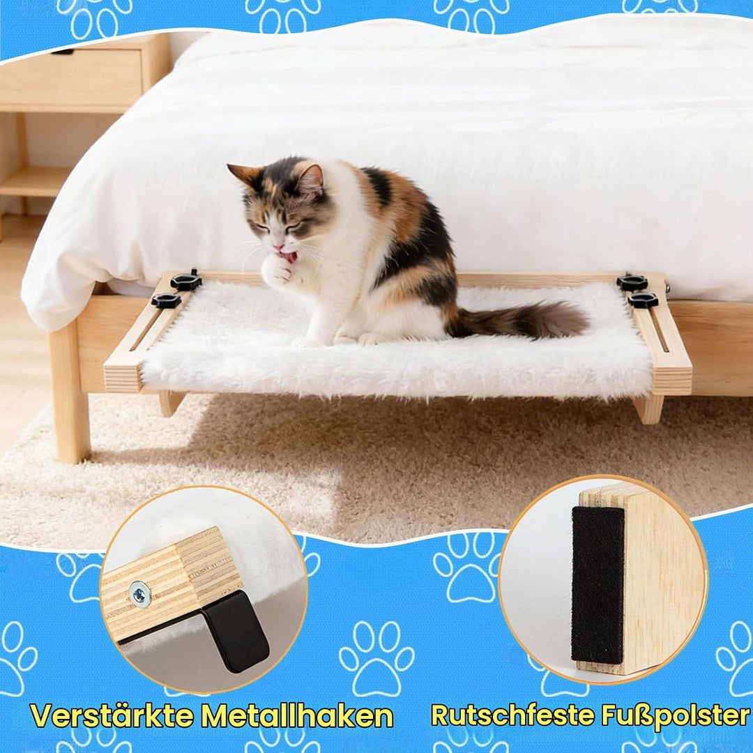 Heizungsliege Hängende Katzenhängematte, Holz Hängematte Katze Heizung, Katzenbett Hängen, Fensterba