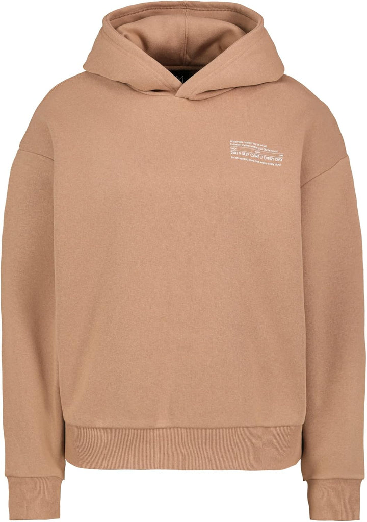 Sublevel Damen Basic Pullover Hoodie mit Mini-Print L Brown, L Brown