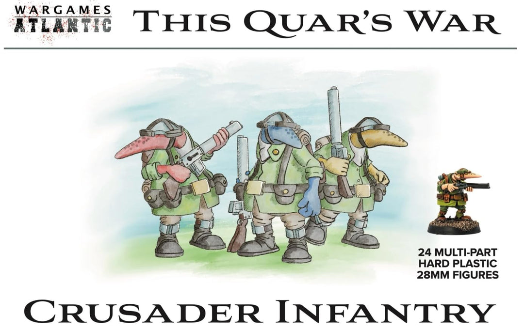 Wargames Atlantic, This Quar's War, Quar Crusader Infantry, 28 mm Hartplastik-Miniaturen