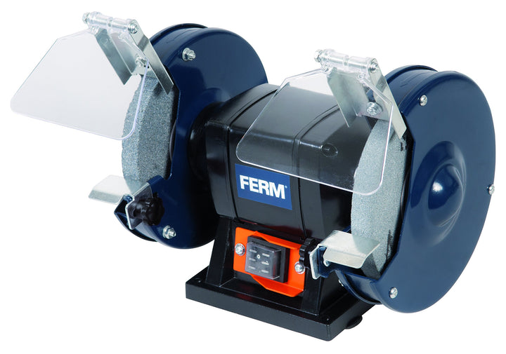 FERM BGM1019 Doppelschleifmaschine 150W - 150mm - Incl. P36 und P60 Schleifsteinen, Schutzbrille und
