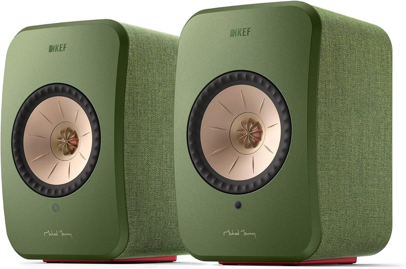 KEF LSX II - WLAN Regallautsprecher, Olivgrün | Aktivlautsprecher | PC | TV | Monitor | Bluetooth Ol