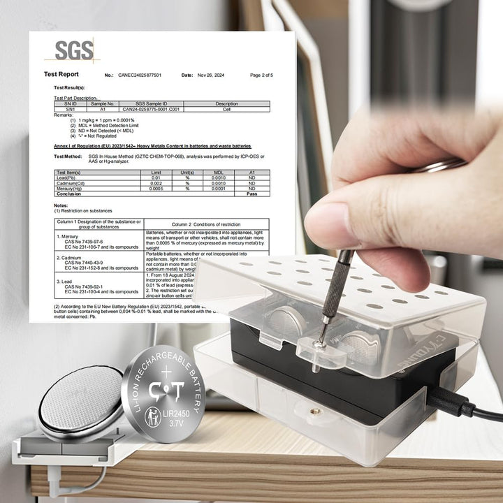 LIR2450 Lithium-Ionen-Batterien 4 Stück 3.7V wiederaufladbar mit Münzzelle-Ladegerät, das cr2450 3v