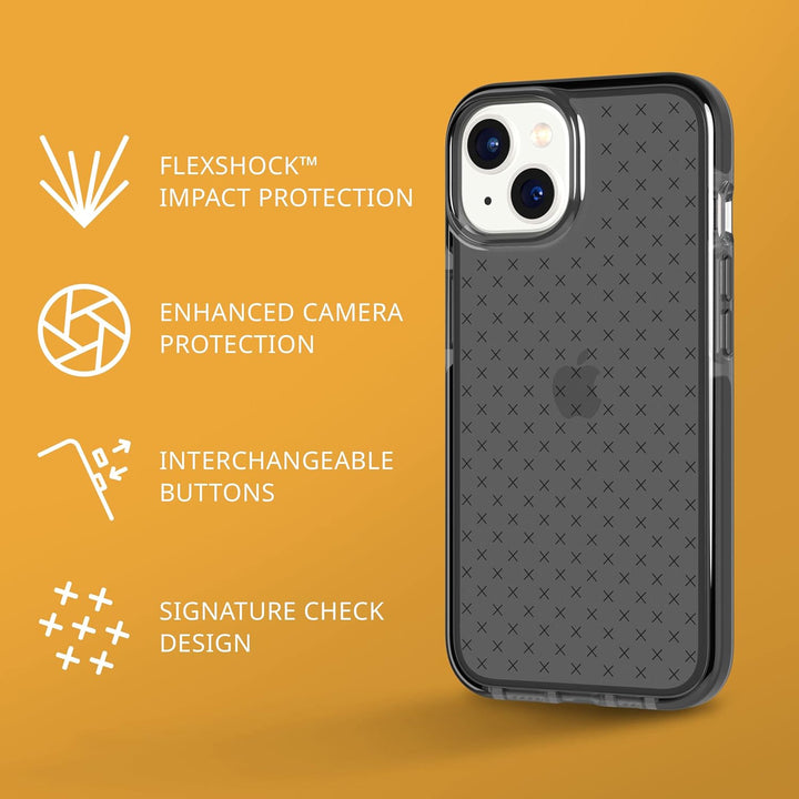 tech21 iPhone 14 Evo Check - Stossdämpfende & schlanke Schutzhülle mit 4,8 m FlexShock Multi-Drop Sc