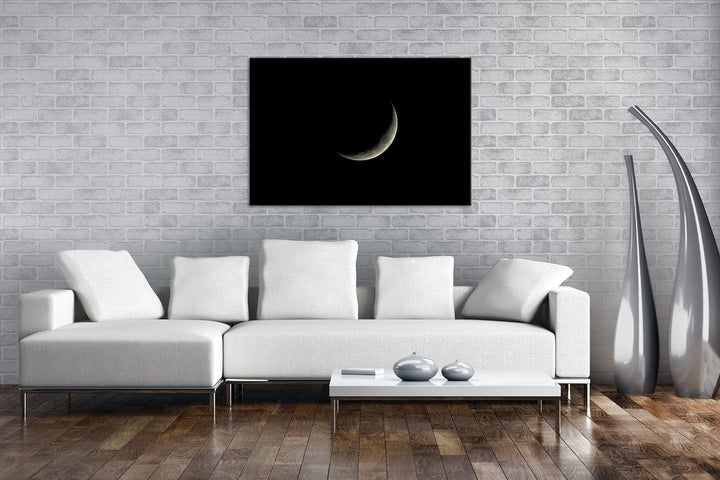 deyoli zunehmender Mond Format: 80x60 als Leinwandbild, Motiv fertig gerahmt auf Echtholzrahmen, Hoc