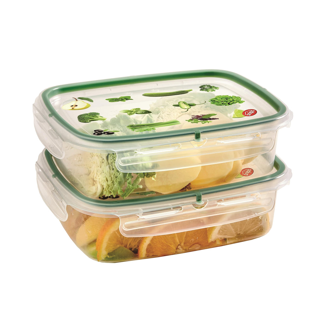Snips SnipsLock Rechteckiger Mealprepboxen für die Aufbewahrung von Lebensmitteln 1,40 L Set 4 Siche