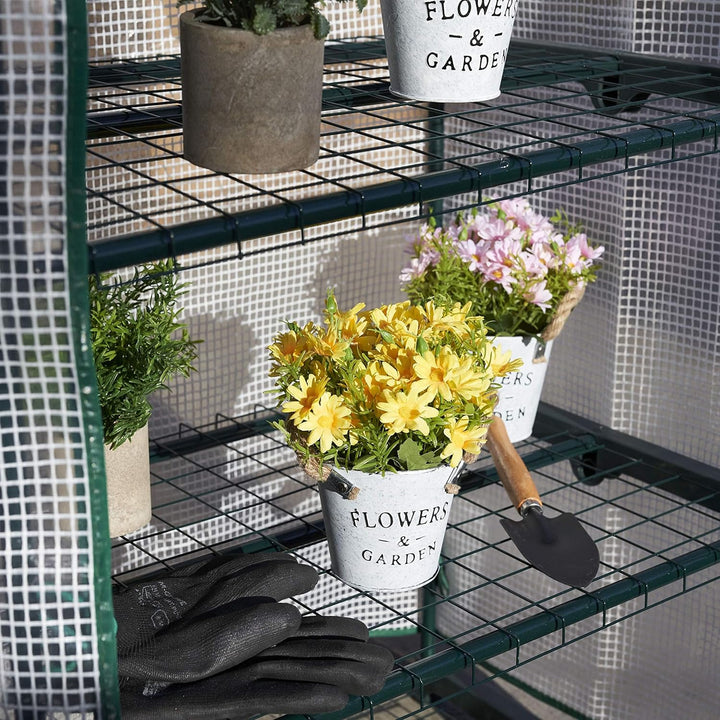Bramble - Premium Garten Foliengewächshaus für Balkon & Terrasse mit 3 Etagen, Stahlrahmen & Verstär