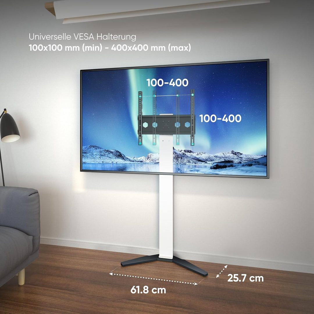 ONKRON TV Bodenständer für 26-65 Zoll TV bis zu 35 kg - Kompakter TV Ständer höhenverstellbar max VE