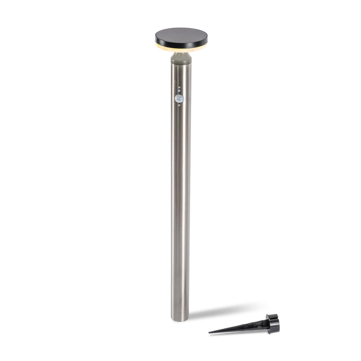 esotec Edelstahl Solarleuchte Aussenlampe mit Bewegungsmelder Cortona, H=80cm, 3 Leuchtmodi, 30 LEDs