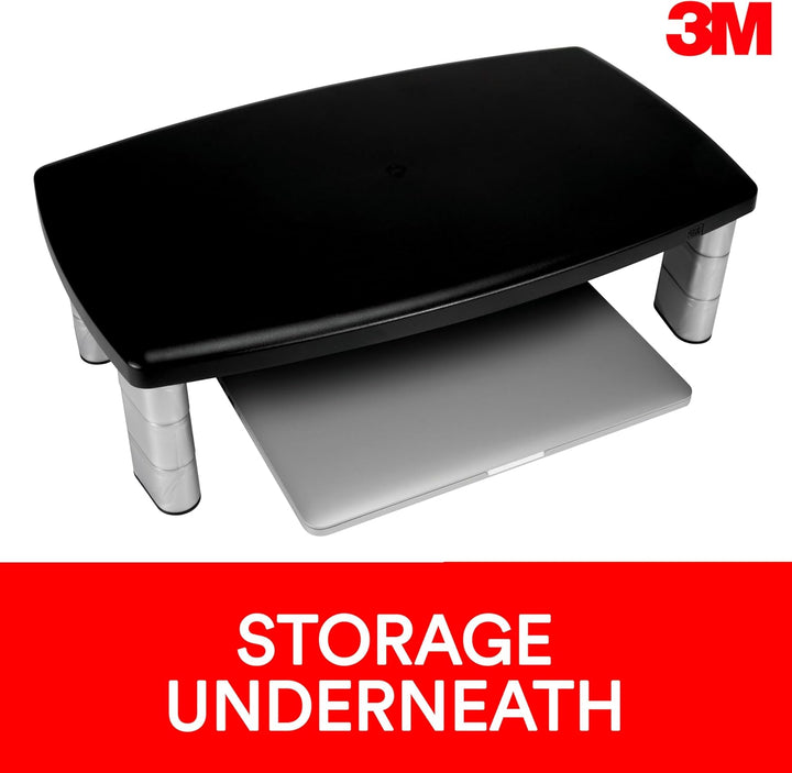 3M Monitorständer MS90B, 30,4 x 38,1 x 15 cm, schwarz, Silber, 1 Monitorständer 20-Inches Wide 1 Stü