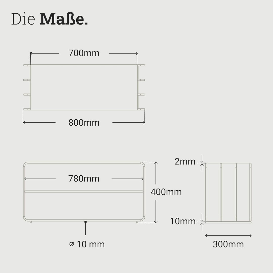Natural Goods Berlin 1x Schuhablage Hairpin - Schuhregal Metall Schwarz - Schuhbank mit Sitzfläche -