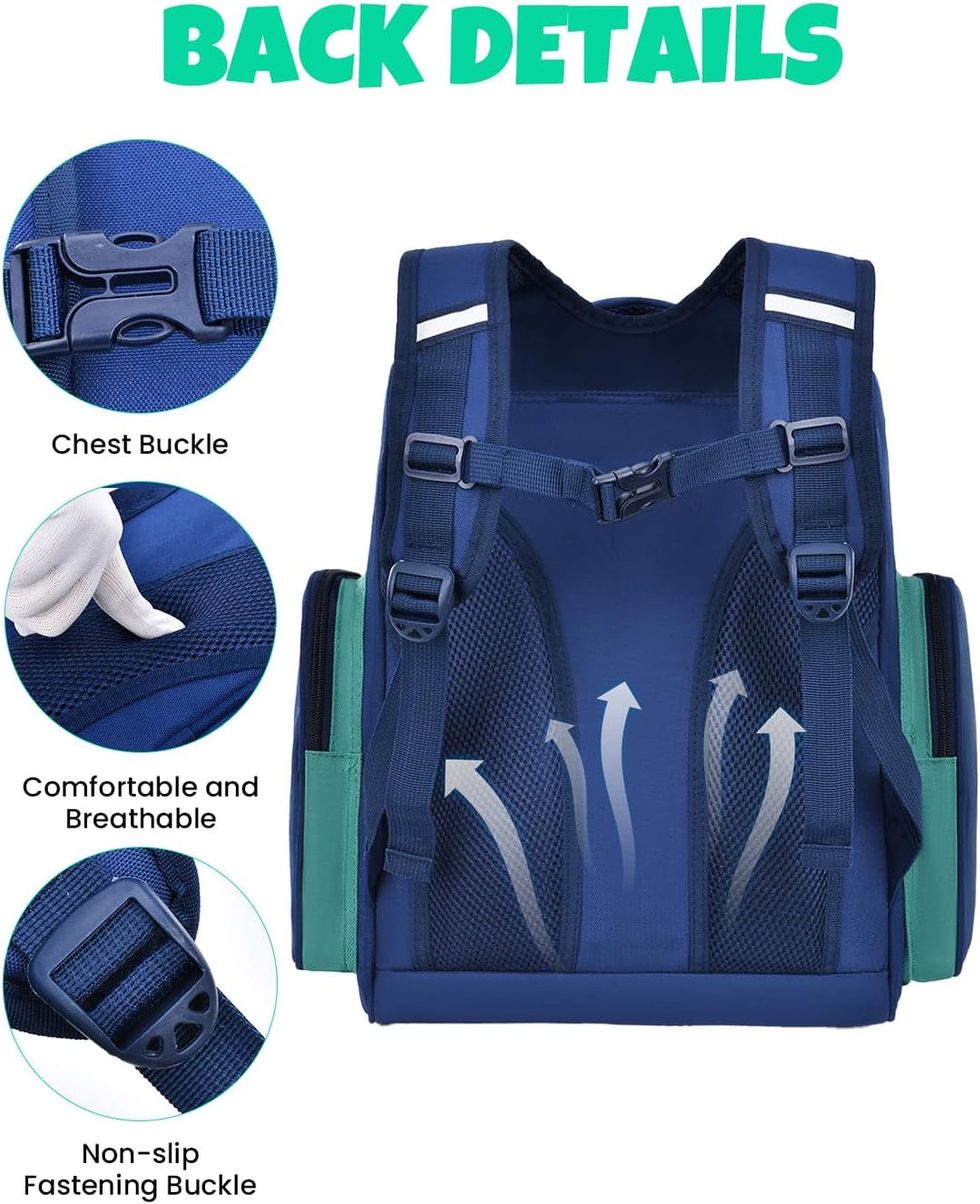 Amythe Schulrucksack Jungen 8-15 Jahre, Wasserdichte Schultasche für 3.-10. Klasse, Kinder Schulranz