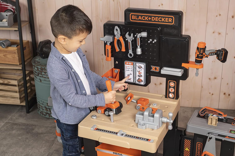 SMOBY Black+Decker Mega Werkbank Center | 7600360726 100 ZUBEHÖR, 100 ZUBEHÖR