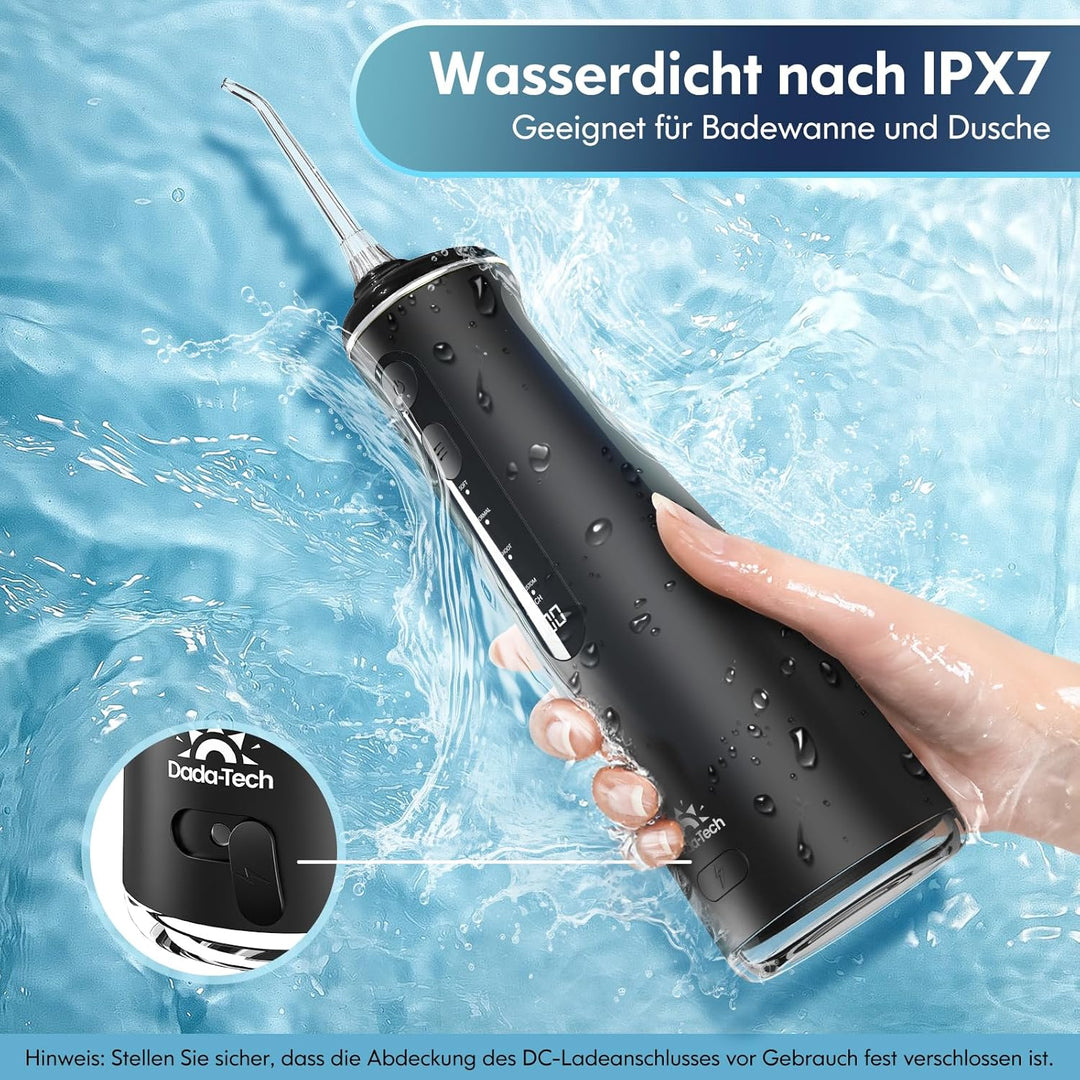 Munddusche Kabellos, Water Flosser for Teeth Mit 4 Modi & 8 Anpassbaren Stufen 300ML Tank Munddusche
