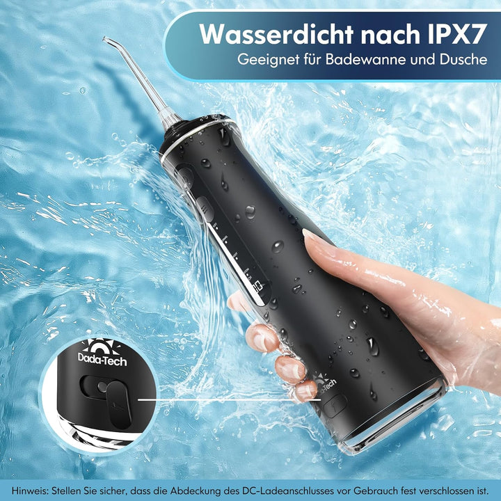 Munddusche Kabellos, Water Flosser for Teeth Mit 4 Modi & 8 Anpassbaren Stufen 300ML Tank Munddusche