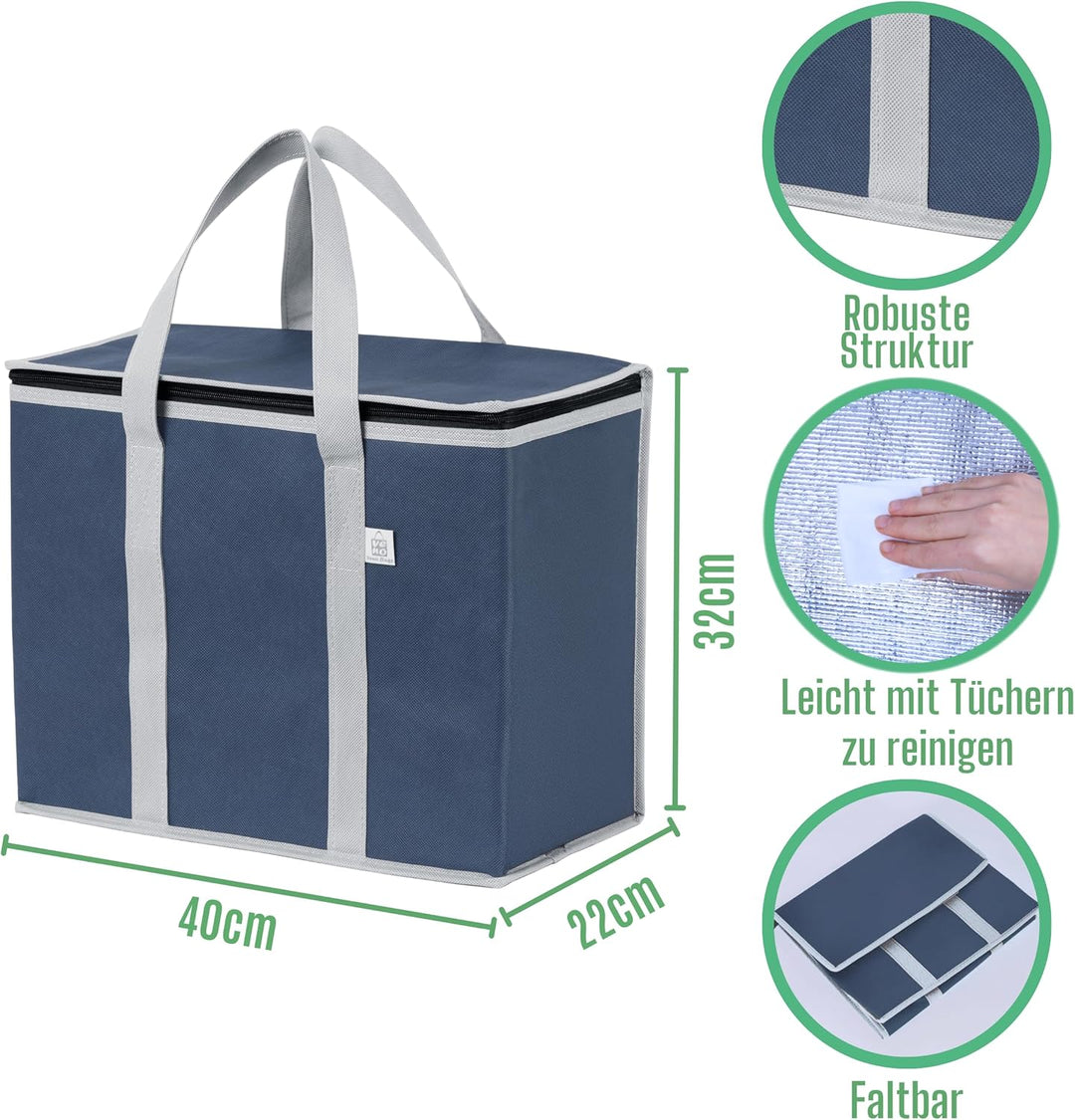 VENO 29 Liter Einkaufstasche Wiederverwendbare Faltbar Kühltasche Einkaufskorb, Gross Picknickkorb R