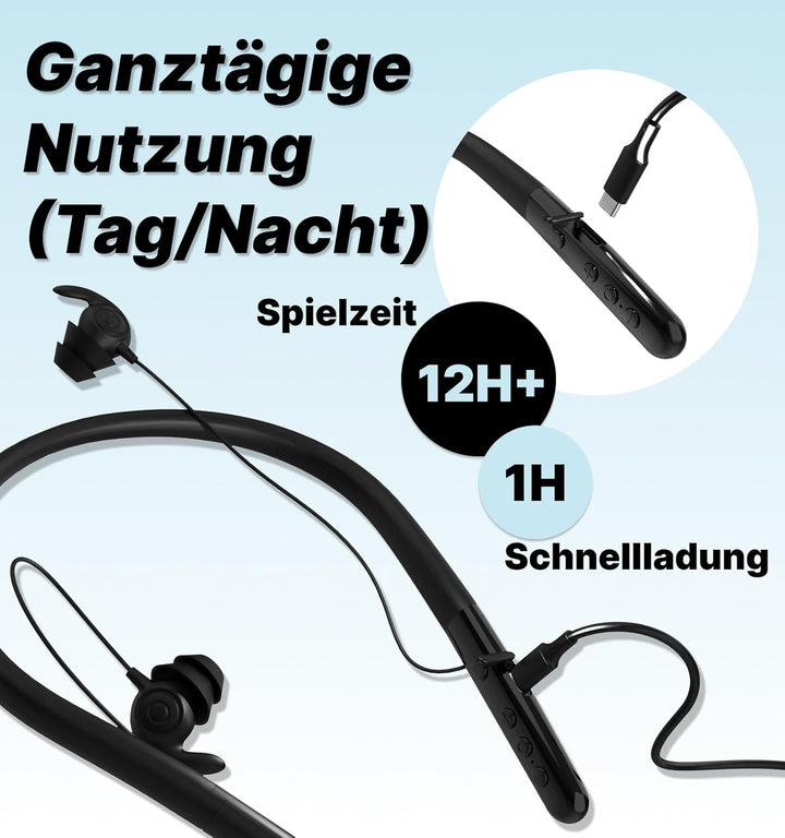 Hmusic HS88 Bluetooth Schlaf Kopfhörer für Seitenschläfer, Schlafmodus, Flache/dünne geräuschblockie